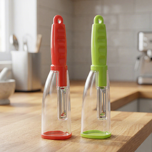 ที่ปอกเปลือกพร้อมถังเก็บเศษผัก 2 สี แดง เขียว สำหรับร้านอาหาร ครัวเรือน - Product Image 2