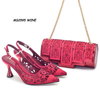 Ensemble Sac et Chaussures de Fête Italiens de Luxe à Talons Hauts de 6,5 cm