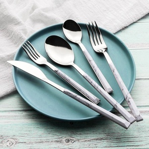 Ensemble de couverts en acier inoxydable 304, finition brillante, bois et argent, pour repas occidentaux, couteau, fourchette, cuillère à café - Product Image 2