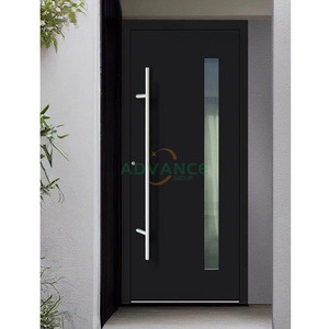 <span class=keywords><strong>Porte</strong></span> d'entrée de luxe en aluminium haut de gamme avec quincaillerie en acier inoxydable sur mesure et bande lumineuse pour maison - Product Image 6
