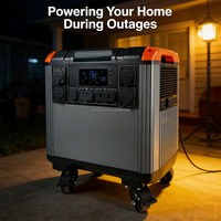 Station d'alimentation portable 5000W à batterie LiFePO4 longue durée de vie avec panneaux solaires et compresseur d'air pour usage domestique, extérieur et d'urgence