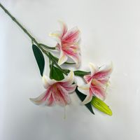Große künstliche Lilie mit Real Touch Rose Faux Flower Red für Hochzeits feier Dekor Home Hotel Office Garden Craft Art Decor