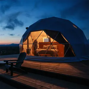 Full House Luxury Camping Tent Glamping Heavy Duty Aluminium Exhibition Tents Geodesic Dome House