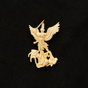 Pendentif Dragon-Slaying Saint-Michel et Saint-<span class=keywords><strong>Georges</strong></span> Vintage en Acier Inoxydable 316 Plaqué Or 18 carats PVD Style Hip Hop – Meilleure Vente - Product Image 5
