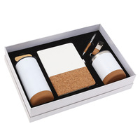 Carnet Minimaliste Blanc avec Base en Bois Style Chinois – Logos Personnalisables ; Coffret Cadeau d'Affaires, Article Commémoratif
