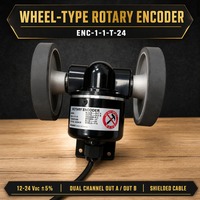 Encodeur rotatif à roue ENC-1-1-T-24 12-24VDC, double canal, sortie A/B, encodeur rotatif de mesure de longueur avec roue de mesure