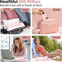 A170 Pilulier 7 jours Rose Automatique Intelligent Pilulier Alarme Portable Hebdomadaire Voyage Pilulier Médicaments Stockage