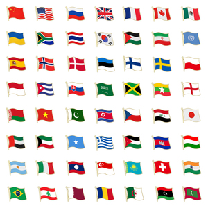 Lot de broches émaillées drapeaux nationaux en gros – Badges métalliques drapeaux du monde entier en vrac – Catalogue Anime disponible - Product Image 1