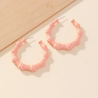 Nouvelle résine grand cerceau boucles d'oreilles pour femmes Rock Punk géométrique grand cercle bambou boucle d'oreille mode fête bijoux