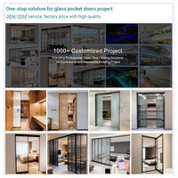 Pintu Geser Kaca Sistem Soft Closing untuk Kamar Mandi, Ruang Tamu Apartemen, Proyek Hotel HDSAFE, Harga Pabrik