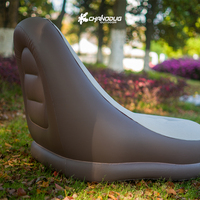 Fauteuil gonflable d'extérieur avec repose-pieds, canapé gonflable floqué imperméable pour jardin, cour et pelouse