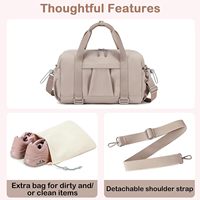 Sac de sport léger en polyester pour femme avec compartiment pour tapis de yoga et poches séparées pour chaussures et vêtements mouillés, idéal pour la danse, le yoga et l'entraînement