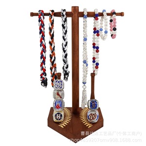 Wooden Baseball <b>Ring</b> Holder Desktop Jewelry Rack With Stacking Design For <b>Rings</b> And <b>Necklaces</b> - Product Image 2