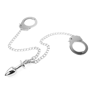 Accessoires de jeu BDSM pour femmes : <span class=keywords><strong>Plug</strong></span> <span class=keywords><strong>anal</strong></span> métallique, menottes, chaînes, masseur <span class=keywords><strong>anal</strong></span> détachable pour l'entraînement féminin - Product Image 3