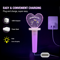 Barra de Luz LED Recargable por USB con Forma de Corazón de Plástico, 15 Colores, DMX512, Control Remoto Bluetooth, Portátil, para Fiestas, Clubes, Eventos