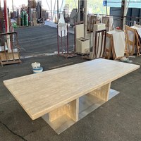 Table à manger carrée nordique en travertin romain ensembles de salle à manger 8 chaises meubles de table table de luxe table à manger pliante