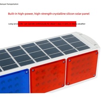 Vente en gros d'usine : Gyrophare solaire d'avertissement rouge et bleu double face, portable, pour la sécurité routière nocturne et les chantiers