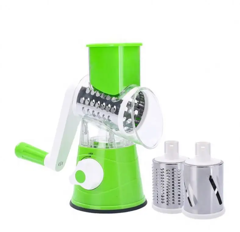 Rotary Cheese Grater 3 Drum Blades Manual Vegetable Slicer Walnuts Grinder Cheese Shredder Kitchen Vegetable Cheese Grater