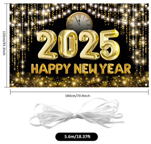 Bonne année bannières affiche drapeaux feuille tourbillons éruptions <span class=keywords><strong>lunettes</strong></span> cône chapeaux bruit fabricant Photo accessoires pour nouvel an 2026 fête décor - Product Image 6