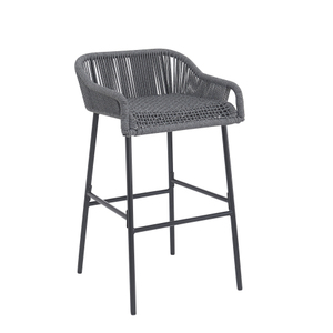 La Push Modern Adjustable Leather Outdoor Patio Dark Gray Barstool Set of <b>2</b> for Home <b>Bar</b> - Product Image 4