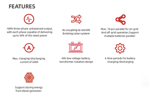 Cho JS lai năng lượng mặt trời biến tần 6KW để 12KW 24V 6000 Wát 48V Wifi & <span class=keywords><strong>MPPT</strong></span> hiệu quả năng lượng mặt trời loạt biến tần - Product Image 4