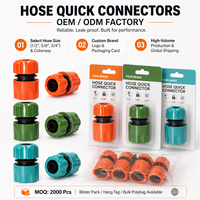 Connecteur rapide pour tuyau d'arrosage de jardin en plastique ABS 1/2 pouce, écologique, durable, six couleurs, pour outils de jardin et irrigation par aspersion