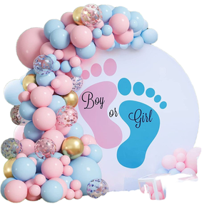 Vente en gros 68 pièces 5 pouces 10 pouces 12 pouces 18 pouces rose <span class=keywords><strong>bleu</strong></span> or Latex ballon guirlande arc Kit sexe révéler fête ballon décorations - Product Image 1