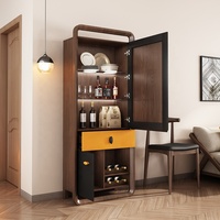 Meuble de rangement moderne de type nouveau, en bois de noyer, comptoir de bar à vin avec table pliante