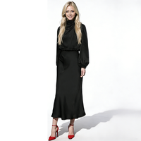 Nouvelle Arrivée Été – Robe Quotidienne Ample en Satin Vintage à Manches Longues pour Femme, Respirante et Élégante, Style Tempérament