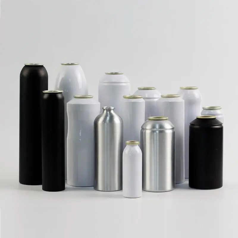 Lata de aerosol de aluminio de 500ml, unidad pequeña de llenado, venta al por mayor, lata de aerosol de aluminio de alta calidad