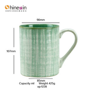 Taza de cerámica con color interior Taza de cerámica Fabricante Taza y platillo azul y blanco Juego de taza medidora de porcelana Porcelana - Product Image 2