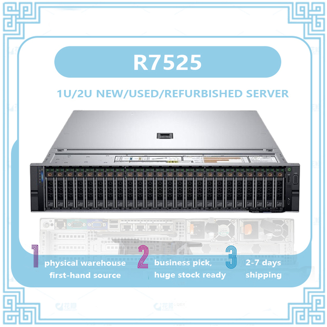 R7525 Intel Xeon 2U Rack Server 64GB Virtualization 7542 7702 CPU Packaging CDN Dual GPU