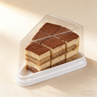 Boîte d'emballage triangulaire pour gâteau au fromage en PET de qualité alimentaire avec couvercle, conteneur transparent en plastique de qualité alimentaire pour dessert