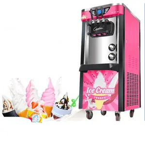 Máy làm kem Máy tính để bàn ba màu sắc Máy làm kem mềm thương mại Máy làm kem nhỏ thân máy bằng thép không gỉ - Product Image 1