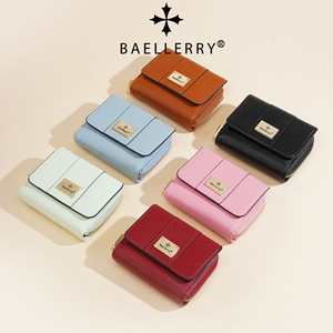 กระเป๋าสตางค์สั้นผู้หญิง Baellerry ขนาดเล็ก 5 นิ้ว หนัง PU กระเป๋าใส่เหรียญ สีพื้น ช่องใส่บัตรหลายช่อง ใช้ได้ทุกวัน - Product Image 1