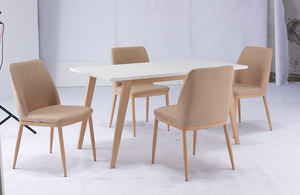 Bộ Bàn Ăn 1 + 4 Chân Gỗ MDF Màu Trắng Mờ Sơn Chất Lượng Cao Hiện Đại - Product Image 2