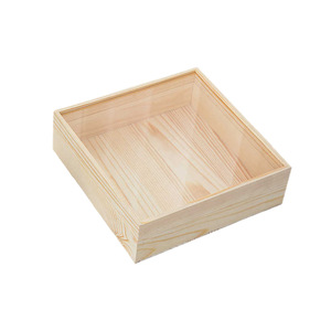 Wooden Storage <b>Box</b> With Lid 195x195x85cm For Wedding <b>Favors</b> And Desktop Organization - Product Image 3