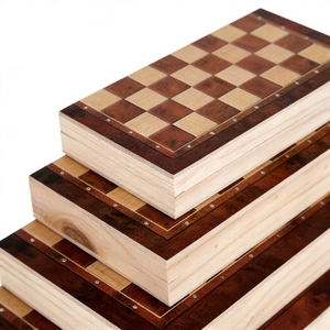 Cheap 29*29cm <strong>Wooden</strong> <strong>Chess</strong> <strong>Set</strong> with Folding <strong>Chess</strong> Board 11" Backgammon Checkers Indoor Foldable <strong>Chess</strong> Box - Product Image 2