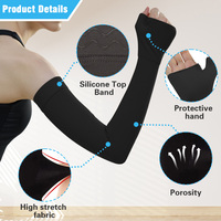 Manchon de compression respirant pour le bras, pour lymphœdème, avec insert en silicone, 20-30 mmHg, soutien post-mastectomie