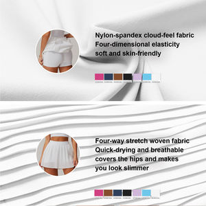 في الهواء الطلق تنفس الرياضة المرأة اليوغا اللياقة البدنية التنس تنورة وهمية قطعتين اللياقة البدنية مطوي تنورة اللباس الرياضي مع جيوب - Product Image 4