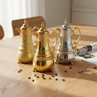 Carafe à café arabe élégante finition marbre, garde au chaud et au froid 24 heures, avec intérieur en verre, thermos sous vide