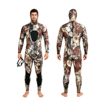 Combinaison de plongée en néoprène 5 mm camouflage deux pièces pour la pêche sous-marine, veste à capuche et pantalon, vente en gros en vrac pour la plongée sous-marine et la plongée libre - Direct Usine