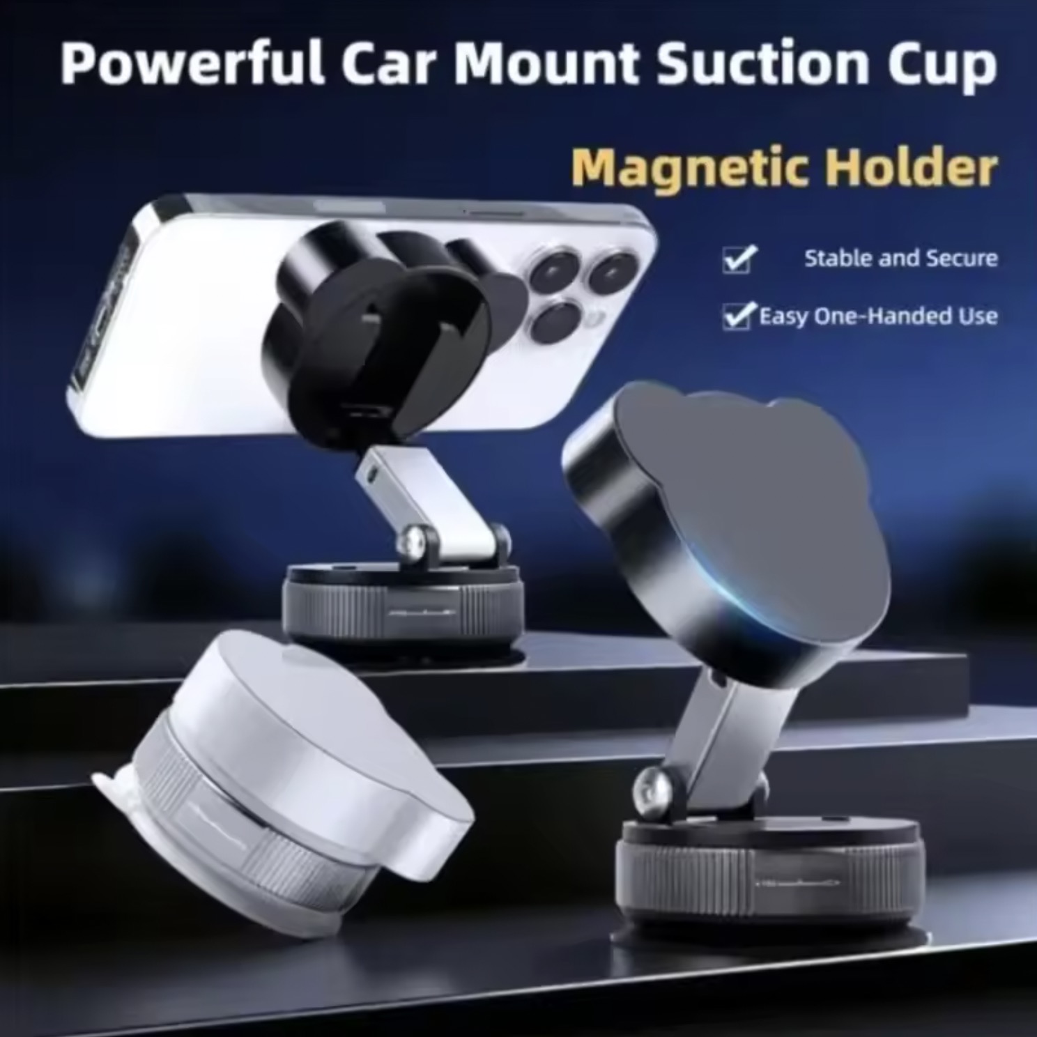 Universal Car Vacuum Suction Cup Magnetic Phone Holder for Magsafe iPhone Samsung - KK2025081901 | H