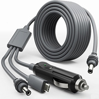 Câble allume-cigare Starlink Mini Gen3 3-en-1 pour voiture, double sortie DC + Type C avec indicateur de puissance 12V 24V 100W, cordon résistant aux intempéries