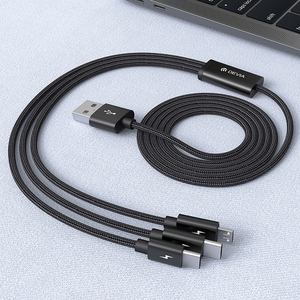 Devia fabricante venta 3 en 1 Tipo c 8pin <span class=keywords><strong>micro</strong></span> de transferencia de datos <span class=keywords><strong>usb</strong></span> <span class=keywords><strong>2</strong></span>,0 de sincronización de carga rápida de cables - Product Image 4