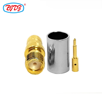 Connecteur RF RP SMA femelle Jack connecteur à sertir droit pour câble Coaxial LMR240 H-155 RG59 RG8X connecteurs Coaxiaux RF