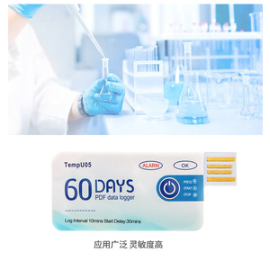 TempU05 <b>Data</b> <b>Logger</b> 60 Days PDF Log Interval 10mins <b>Temperature</b> Range -20 To 60C Disposable USB Environmental Monitor - Product Image 2