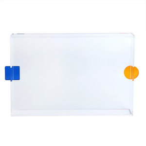 Rõ ràng Acrylic lưu trữ khay với hai tông màu hình không đều xử lý trang trí Acrylic phục vụ khay - Product Image 5