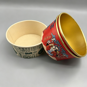 Bol en papier enduit d'aluminium, PET et PE avec couvercles, étanche, résistant à l'huile, personnalisable en poids, taille et impression, pour fêtes, festivals, usine de bols alimentaires - Product Image 6