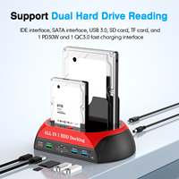 Boîtier de disque dur externe double SATA tout-en-un 2,5\" 3,5\" multifonctionnel USB vers SATA, boîtier USB 3.0, station d'accueil pour SSD HDD